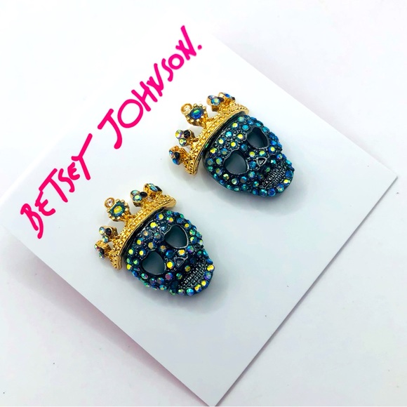 Betsey Johnson Jewelry - LAST ONE! Betsey Johnson Crown Skull Earrings